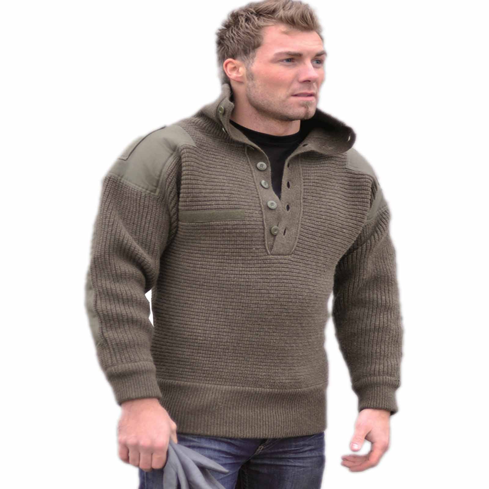 Mil-Tec Austrian Olive Wool Alpine Sweater - Image 4