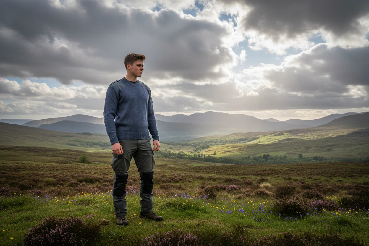 RAF Wool Pullover Blue V Neck - Image 4